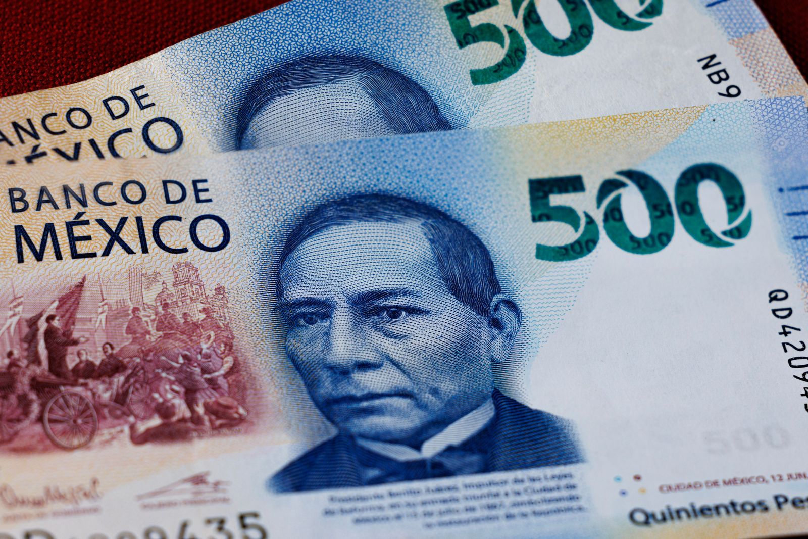 Billetes de quinientos pesos mexicanos